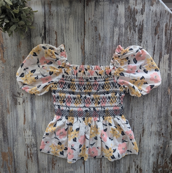 Kate Spade Lily Blooms Puffed Sleeve Top Women's Small - Picture 3 of 9